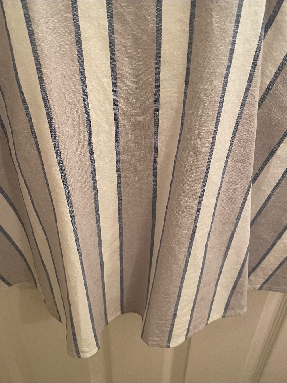 Stitch Fix Market & Spruce Sleeveless Linen Blend Striped Scalloped Dress - Picture 3 of 7